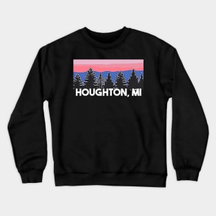 Yooper Life Houghton MI Blush Sunset Pine Tree Sunset T-Shirt T-Shirt Crewneck Sweatshirt